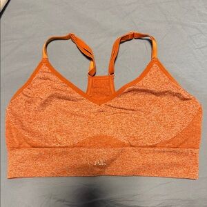 PINK Victoria's Secret Orange Seamless Racerback Sports Bra